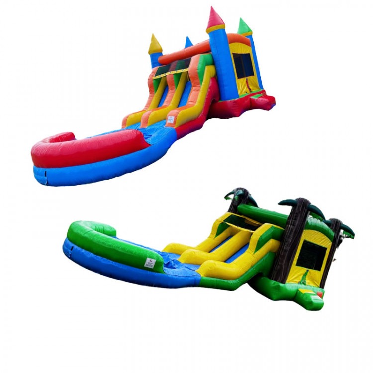 Dual Lane Bounce House & Slide Combo